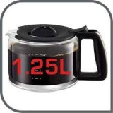 Cana cu capac cafetiera pentru Tefal Maison si Tefal Element,sticla,negru1.25l