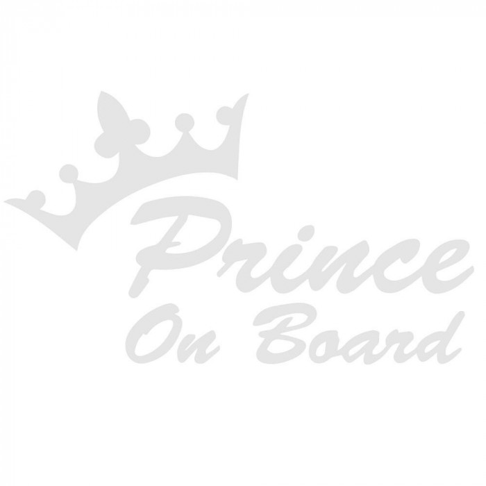 Sticker Decorativ Auto Princess On Board 20 x 11.5 cm Model 10 Alb