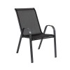 Scaun de Gradina Leziter Como Negru Otel si Textil Pliabil 92 cm Inaltime