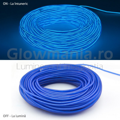 Fir electroluminescent neon flexibil el wire 3,2 mm culoare albastru foto