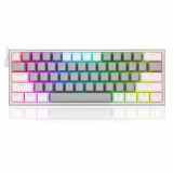 Tastatura gaming mecanica Redragon Fizz, iluminare RGB, switch-uri rosii (Alb)