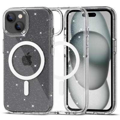 Husa pentru iPhone 15 - Techsuit SparkleSkin MagSafe Series - Clear foto