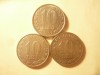 3 Monede 10 lei 1992 ,1994 si 1995 , cal. F.Buna
