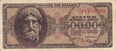GRECIA 500.000 drahme 1944 VF+!!! foto