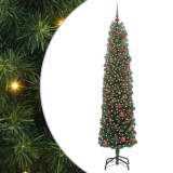 VidaXL Brad de Crăciun artificial Verde 180 cm PVC și oțel și plastic 3394943