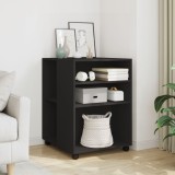 Gossi masa laterala cu roti, negru, 55x60x78 cm, lemn prelucrat