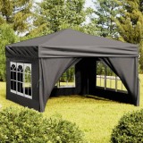 Gossi cort pliabil pentru petrecere, pereti laterali, antracit, 3x3 m