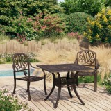 vidaXL Set mobilier bistro, 3 piese, bronz, aluminiu turnat 3070577