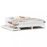 Cumpara ieftin Cadru de pat fara saltea, alb, 180x200 cm, lemn masiv pin
