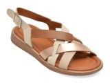 Sandale PASS COLLECTION bej, KL60022, din piele naturala