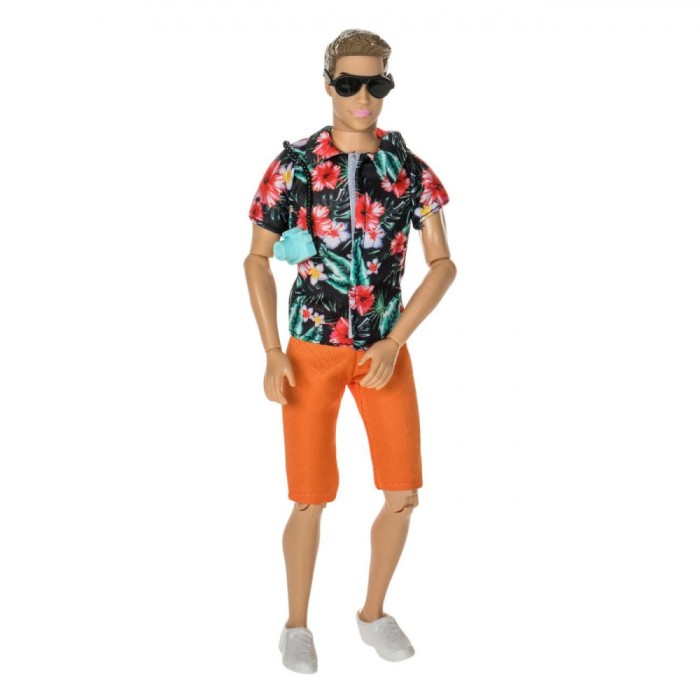 Păpușă Manechin, Brad, Cămașă Multicolor, Pantaloni Portocalii, 30 cm
