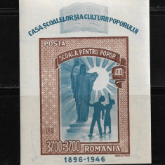 ROMANIA 1947 - CASA SCOALELOR, COLITA, MNH - LP 214