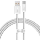Cablu alimentare si date Baseus Dynamic, Fast Charging Data Cable pt. smartphone, USB la USB Type-C 100W, brodat, 2m, alb