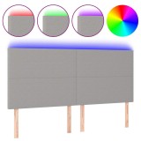 Cumpara ieftin Tablie de pat cu LED, gri deschis, 160x5x118/128 cm, textil