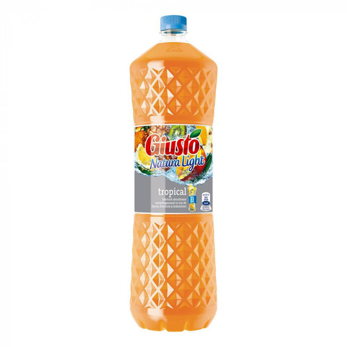 Bax 4 Buc Bautura Racoritoare Giusto Natura Light Tropical, 2 L, Suc Fara Zahar, Suc Fara Acid, Suc Giusto, Suc Tropical Giusto, Suc Giusto Natura Lig