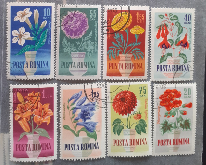 Romania 1964 Lp 581 flori de gradina 8v. stampilat