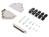 Conector D-Sub 37 pini mamă pentru lipire - negru