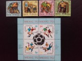1970 - C.M. Fotbal - Mexic - bloc dantelat LP729a + C.M.Hochei - serie LP718, Nestampilat