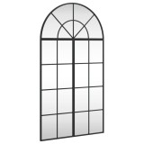 Cumpara ieftin Oglinda de perete, negru, 60x110 cm, arcuita, fier
