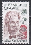 Franta 1975 - 100 de ani de la nașterea doctorului Albert Schweitzer, MNH, Nestampilat