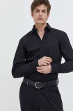 HUGO cămașă din bumbac bărbați, culoarea negru, cu guler clasic, slim 50508294