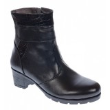 Cumpara ieftin Marimea 36 Ghete dama din piele naturala cu fermoar, imblanite, Negru LMVS54N