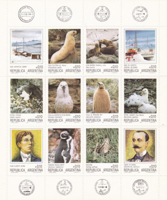 ARGENTINA FAUNA POLARA PINGUIN,1986 BLOC MNH. foto