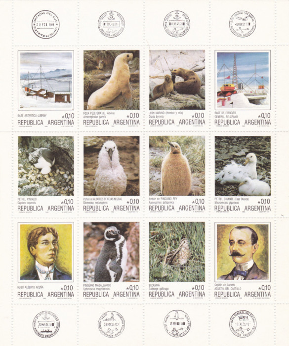 ARGENTINA FAUNA POLARA PINGUIN,1986 BLOC MNH.