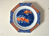 Farfurioară octogonală porțelan japonez Arita / Imari &ndash; Marcaj &icirc;n relief, 10 cm