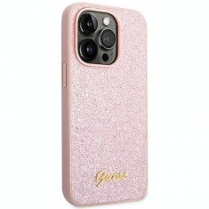 Husa Cover Guess Glitter PC/TPU Flakes Metal Logo pentru iPhone 14 Plus GUHCP14MHGGSHP Pink foto