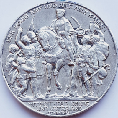 776 Germania Prussia Prusia 3 Mark 1913 William II (Napoleon) km 534 argint foto