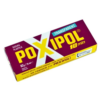 Adeziv bicomponent universal, Poxipol 10 minute, transparent, 70 ml foto