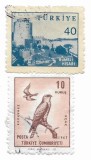 Turcia - Marci diverse (2 buc.), 1960-1967, valori obliterate