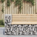 Cumpara ieftin Bancă de grădină design gabion, 92x71x65,5cm, lemn masiv de pin