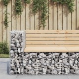 Banca de gradina design gabion, 92x71x65,5cm, lemn masiv de pin GartenMobel Dekor, vidaXL