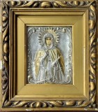 Sf. Cuvioasa Paraschiva, Icaoana Romaneasca cu ferecatura din argint, cca. 1915