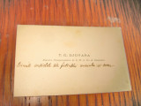 B140-I-T.G.Giuvara-Ministru Regelui Romania carte vizita cu dedicatie.