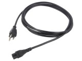 Cablu 3x18AWG IEC C5 mamă,NEMA 5-15 (B) mufă PVC 3m negru 7A
