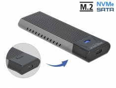 Rack extern combo USB type C pentru SSD M.2 PCIe/NVME sau SATA toolfree, Delock 42638