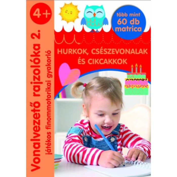 Vonalvezető rajzol&oacute;ka 2. - Hurkok, cs&eacute;szevonalak &eacute;s cikcakkok - J&aacute;t&eacute;kos finommotorikai gyakorl&oacute; - t&ouml;bb mint 60 db matrica