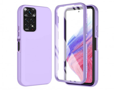 Husa din silicon Tawarror pentru Xiaomi Redmi Note 11 Redmi Note 11S 4G cu protectie de ecran incorporata, violet - RESIGILAT foto