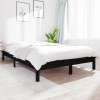 VidaXL Cadru de pat, negru, 140x190 cm, lemn masiv de pin