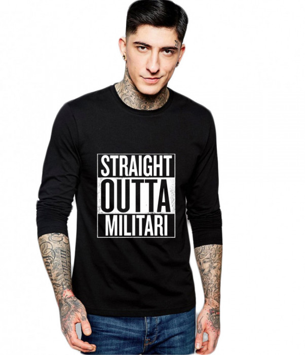 Bluza barbati neagra - Straight Outta Militari - S