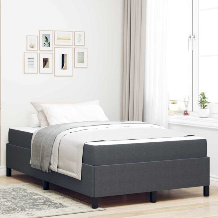 vidaXL Cadru de pat Gri &icirc;nchis 120 x 200 cm Țesătură de catifea 3399116