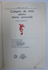 CULEGERE DE TEXTE PENTRU ISTORIA UNIVERSALA, EPOCA MODERNA, VOL. I (1640-1848) de CAMIL MURESAN, CONSTANTIN ENEA, 1973