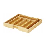 Organizator tacamuri reglabil pentru sertar, bambus si MDF, 27-40 cm latime