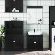 vidaXL Set mobilier baie, 3 piese, &bdquo;BERG&rdquo; , negru, lemn masiv de pin 3206499