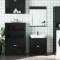 vidaXL Set mobilier baie, 3 piese, &bdquo;BERG&rdquo; , negru, lemn masiv de pin 3206499
