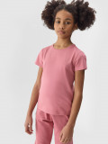 Tricou unicolor pentru fete - roz, 4F Sportswear