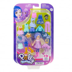 Mini papusa cu animalut si haine de schimb Polly Pocket, HKV93